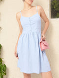 DressBerry Urban Flair Strappy Smocked Self-Striped A-line Dress