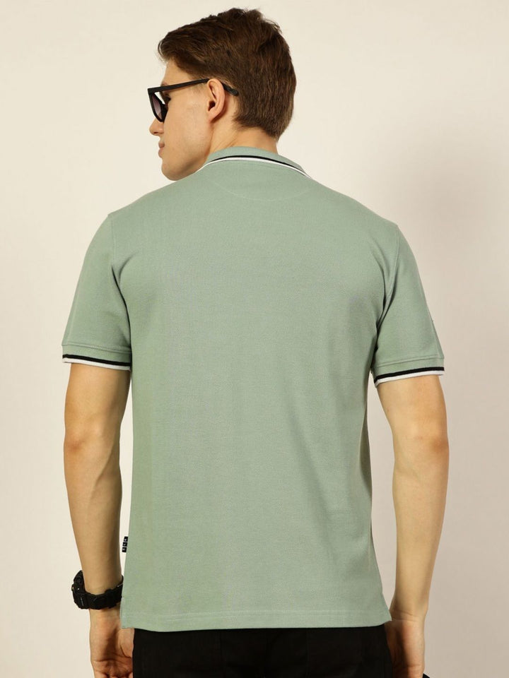 Thomas Scott Men Solid Polo Collar Cotton T-shirt