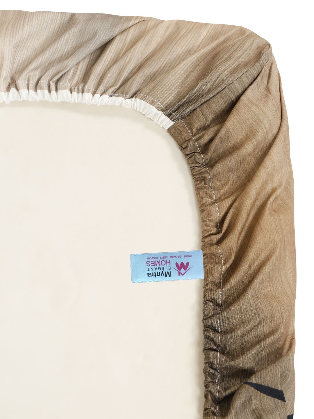 Myntra Elegant Beige Floral Printed Dilengkapi 400 TC Single Cadar 7D dengan 1 Sarung Bantal
