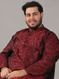 SOJANYA PLUS Plus Size Men Geometric Woven Design Straight Kurta With Pyjamas