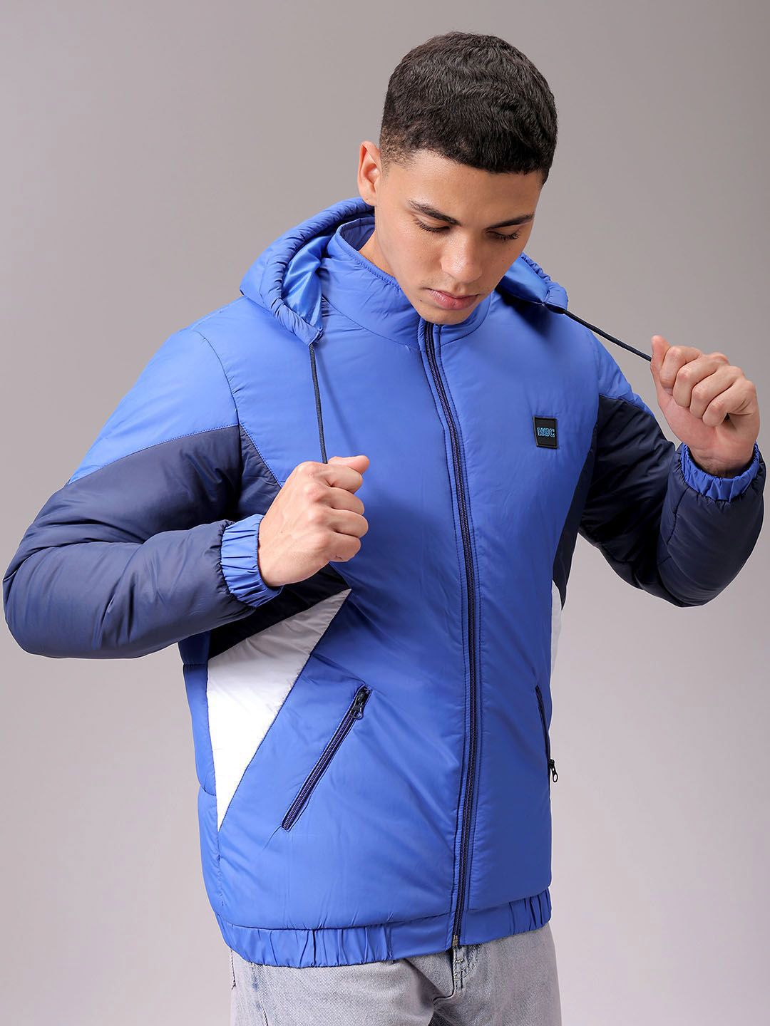 The Indian Garage Co Men Hooded Colourblocked Casual Padded Jacket