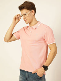 Thomas Scott Men Solid Polo Collar Cotton T-shirt