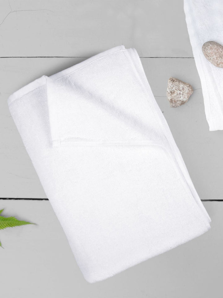 MYTRIDENT White 1 Cotton 550 GSM Bath Towel
