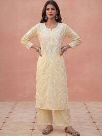House of Chikankari Women Regular Chikankari Kurta with Trousers