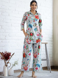 Mamicha Printed Pure Cotton Tunic With Palazzo Co-Ords