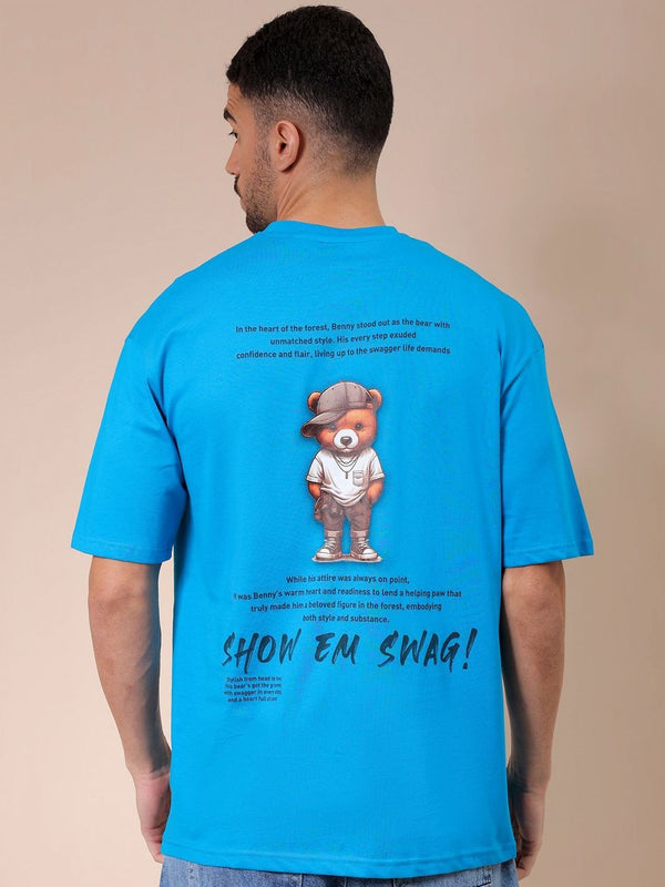 The Indian Garage Co Men Graphic Printed Round Neck Pure Cotton Oversized T-shirt