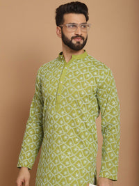 Anouk Ethnic Motifs Embroidered Regular Thread Work Pure Cotton Kurta with Churidar