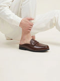 MONKSTORY Atelier 1930 Penny Loafer Mules - Cognac Brown