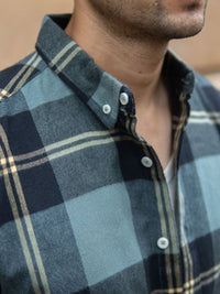 Powerlook SS25 Flannel Tartan Checked Pure Cotton Casual Shirt