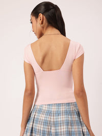 DressBerry Sickly Sweet Sweetheart Neck Fitted Top