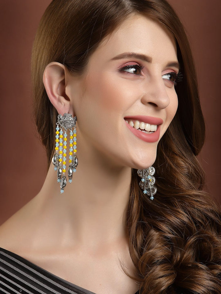 Anting-anting Jatuh Kontemporari Bersalut Perak Anouk