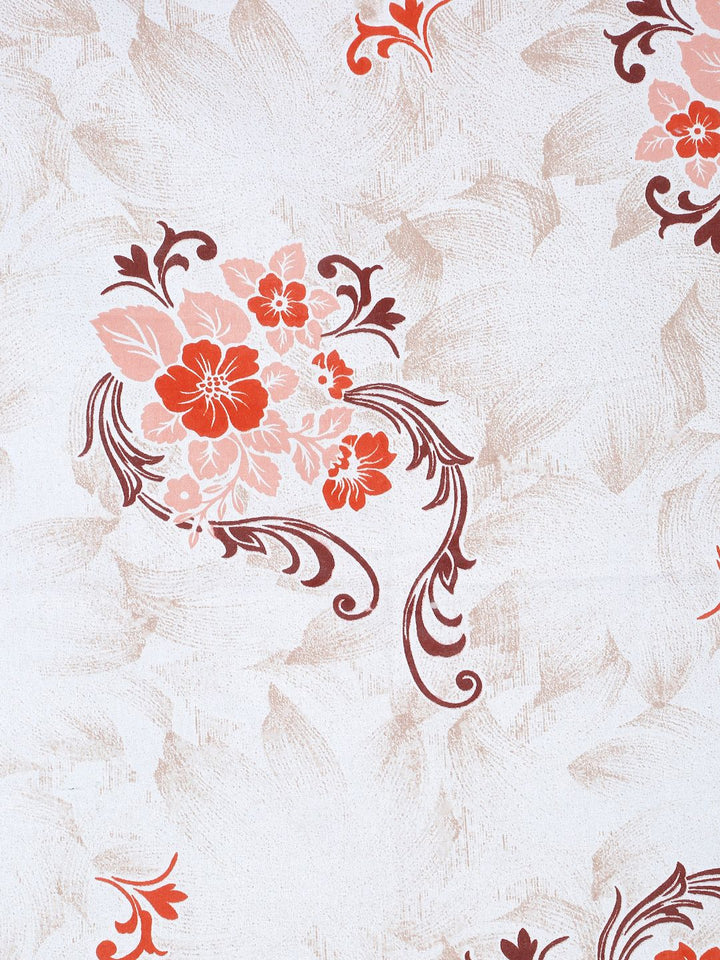Myntra Elegant Homes Orange Floral Fitted 400 TC Cotton Set Cadar King 2.50 m x 2.25 m