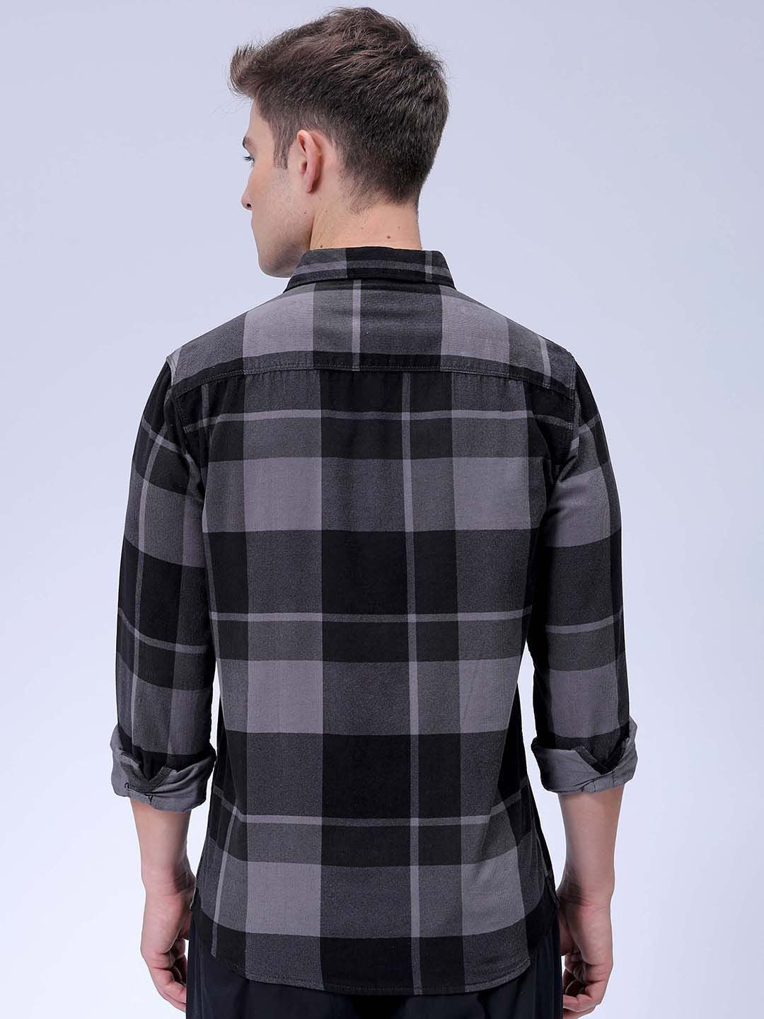 The Indian Garage Co Men Spread Collar Checked Casual Shirt
