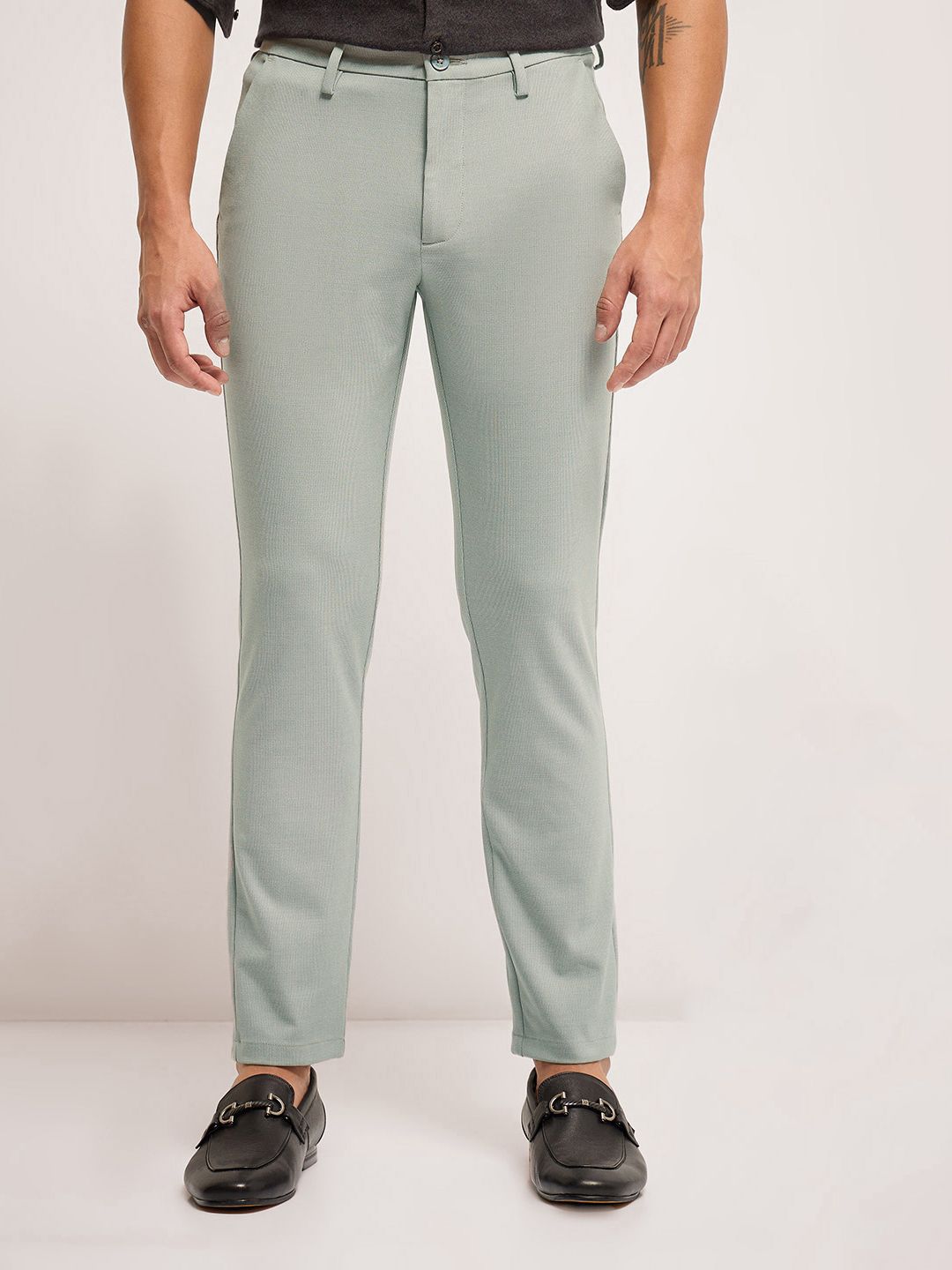 THE BEAR HOUSE Men Solid Slim Fit Trousers