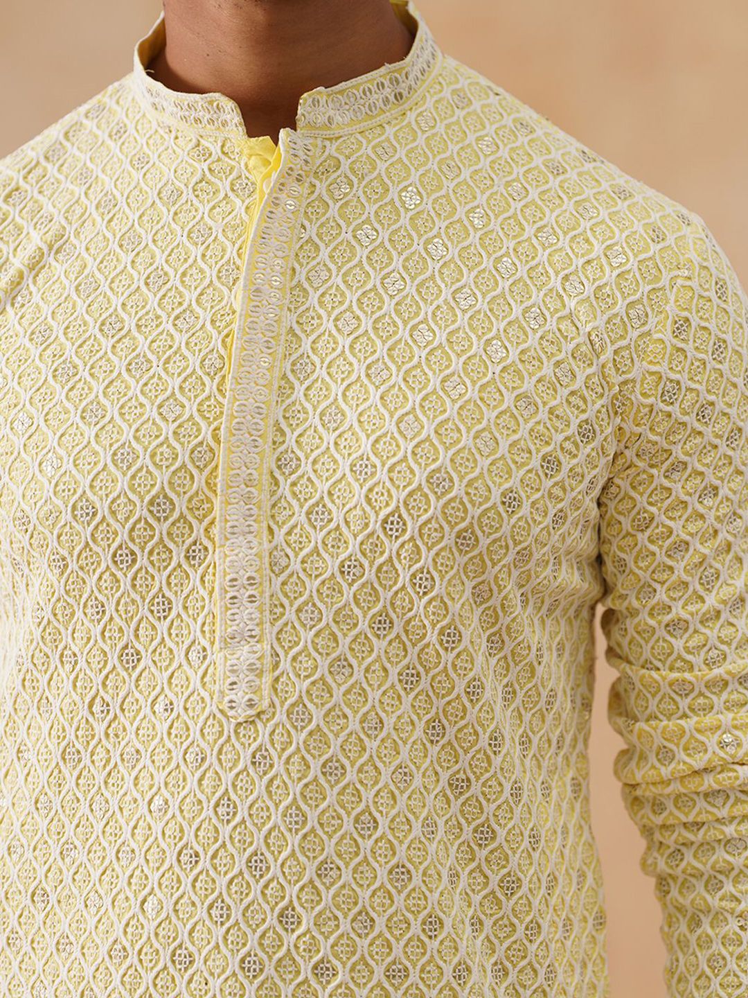 Jompers Men Geometric Printed Festive Pure Cotton Straight Kurta