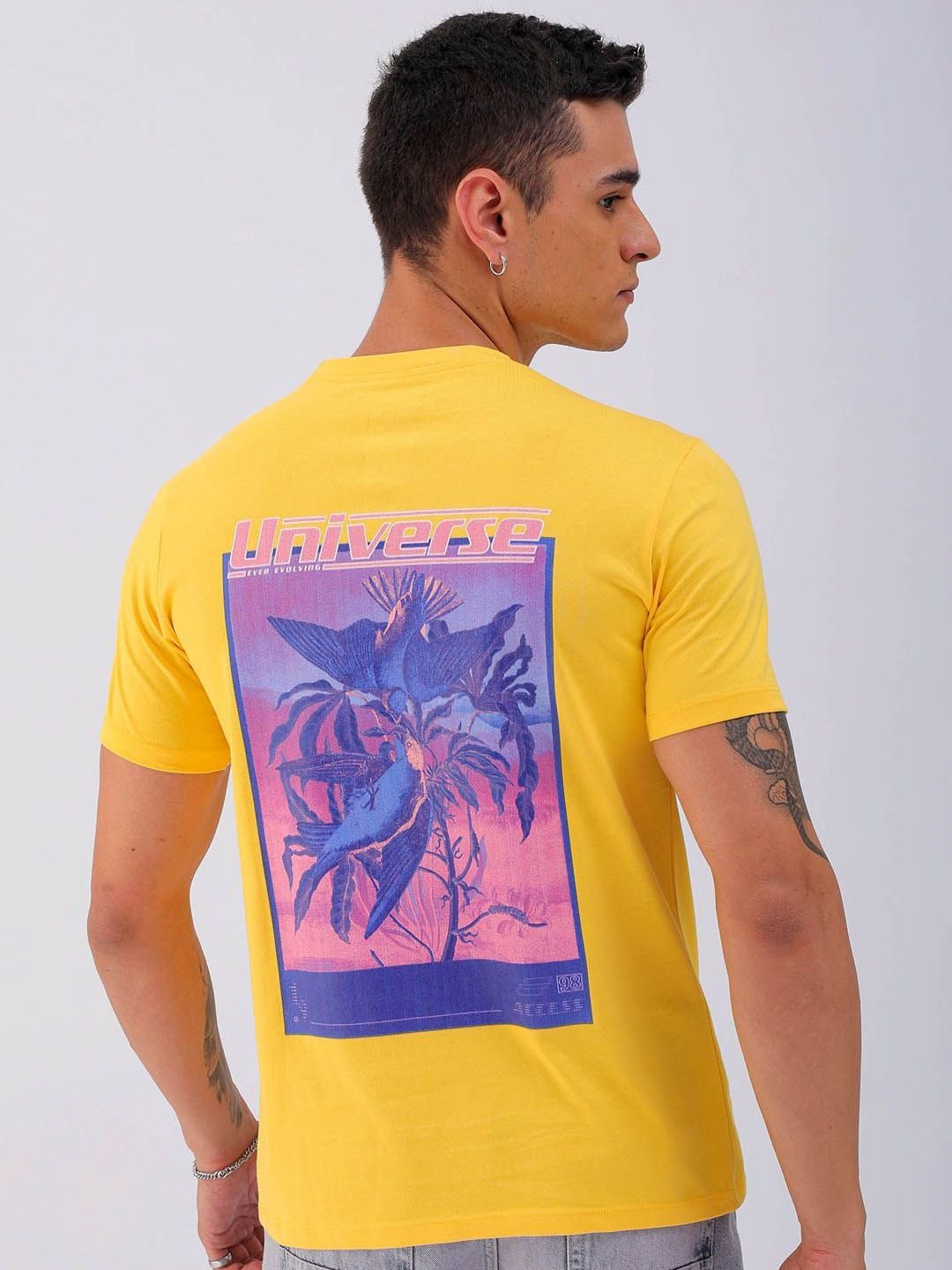 The Indian Garage Co Men Graphic Printed Round Neck Cotton Slim Fit T-shirt