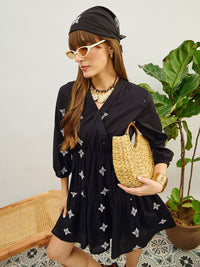 Pink Paprika by SASSAFRAS Floral Printed Fit & Flare Dress