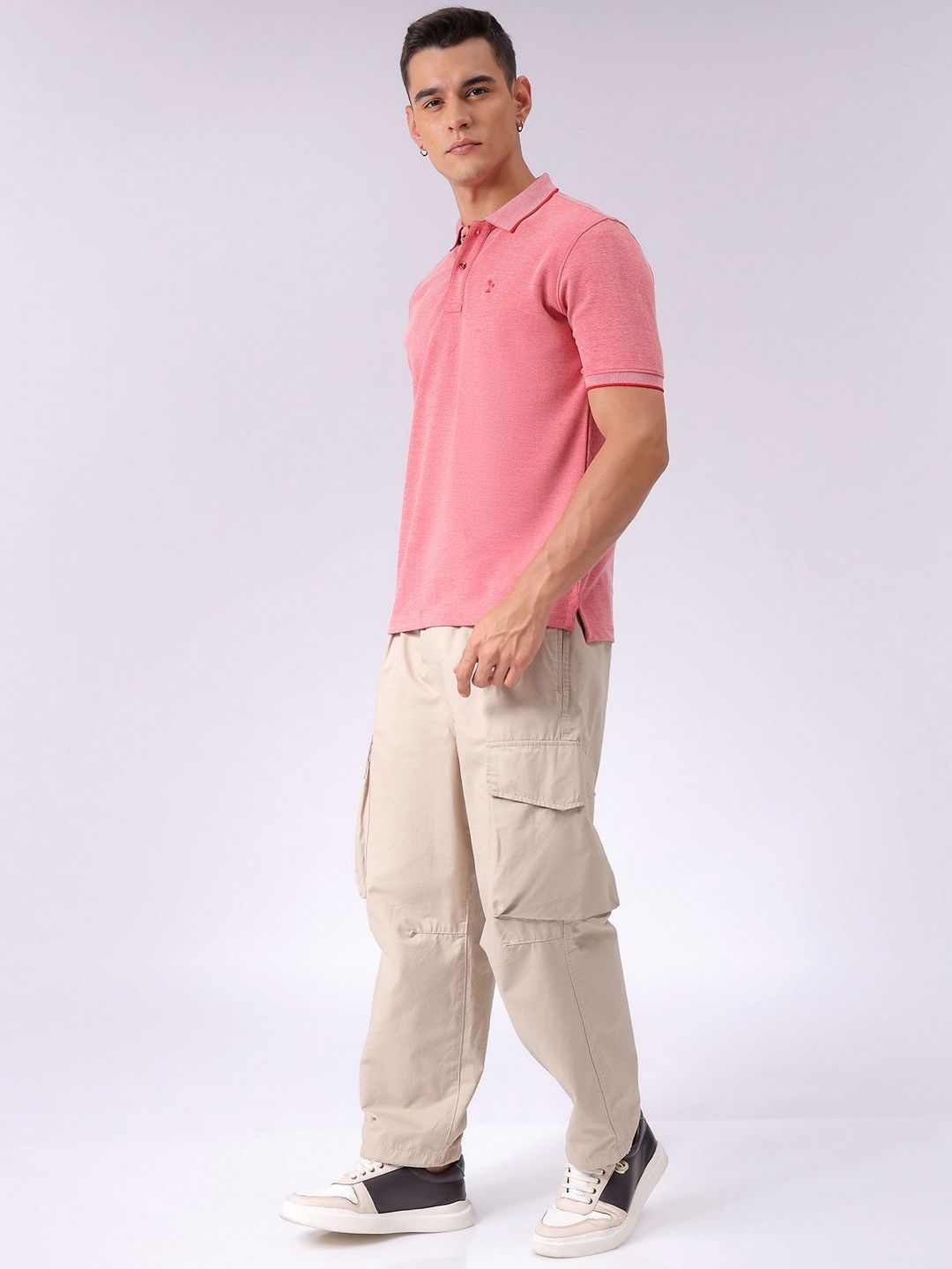 The Indian Garage Co Men Solid Polo Collar T-shirt