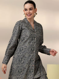 Libas Floral Printed Long Sleeves Shirt With Trousers