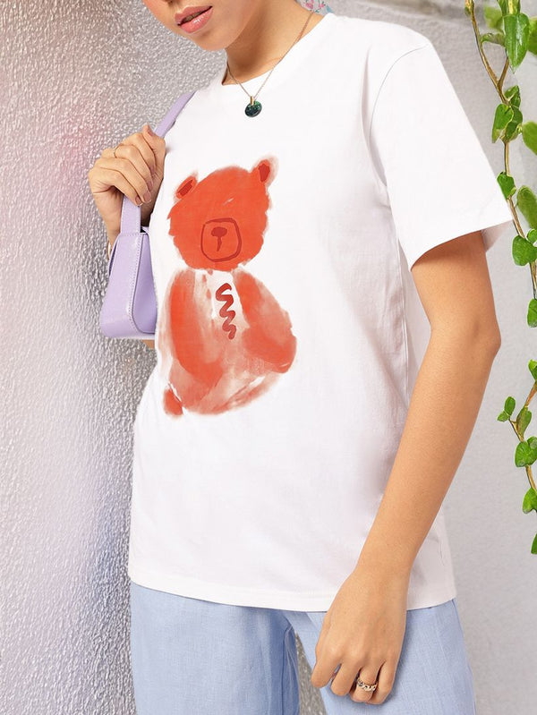 DressBerry Doll-Like Darling Printed Relaxed Fit T-shirt
