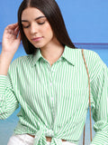 Tokyo Talkies Women Striped Relaxed Drop Shoulder Shirt