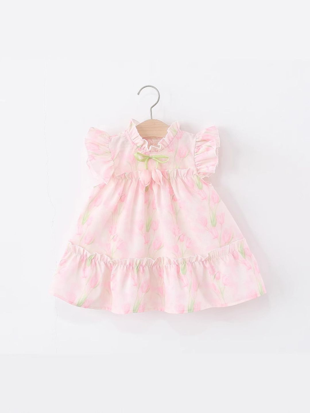 YK Flutter Sleeve A-Line Dress