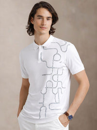 ADRO Men Printed Polo Collar T-shirt