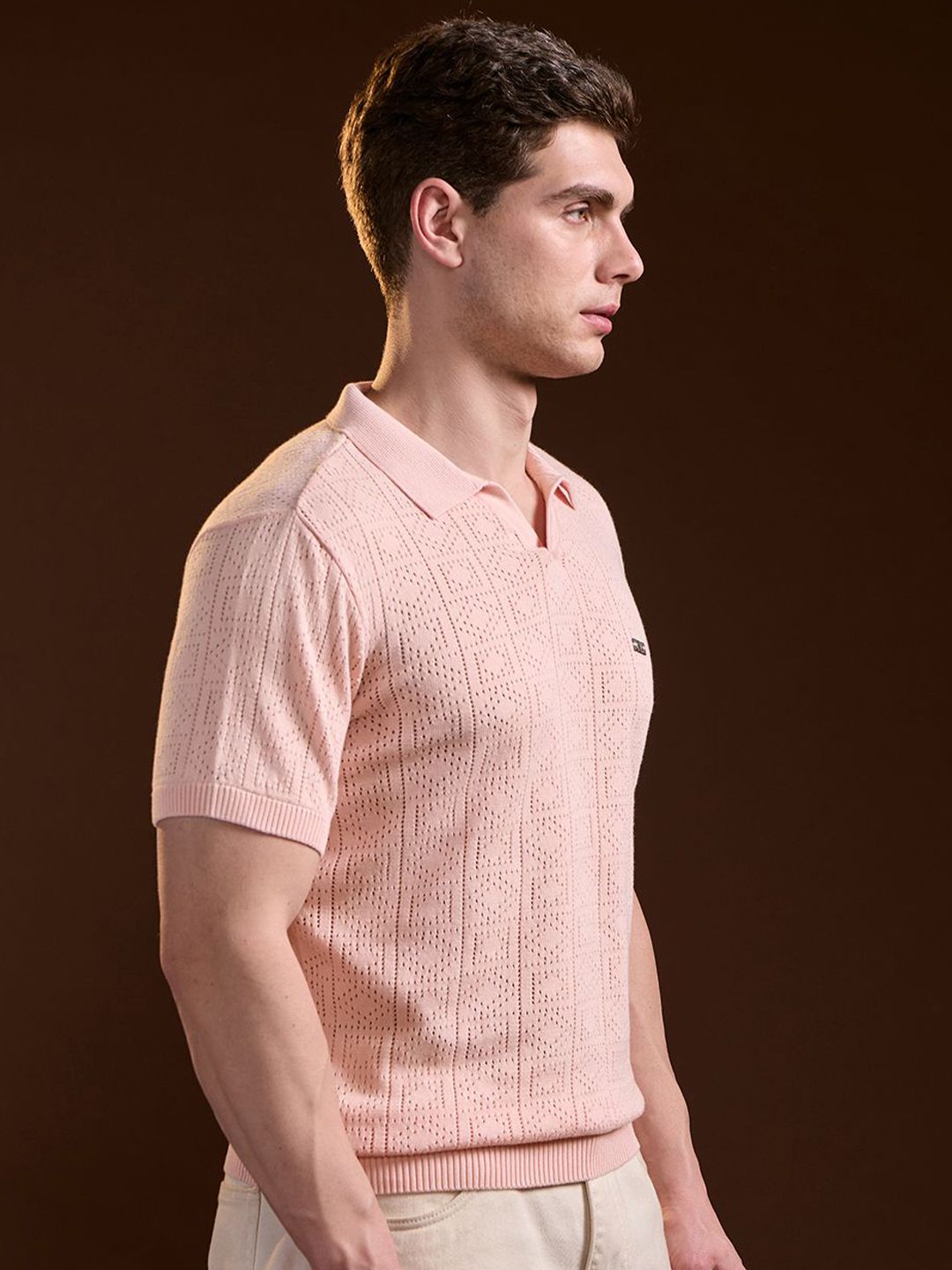 THE BEAR HOUSE Men Polo Collar Slim Fit T-shirt