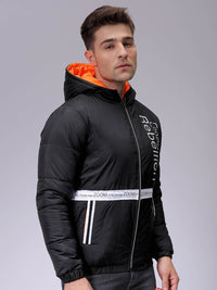 The Indian Garage Co Men Colourblocked Lightweight Puffer Jacket with Patchwork
