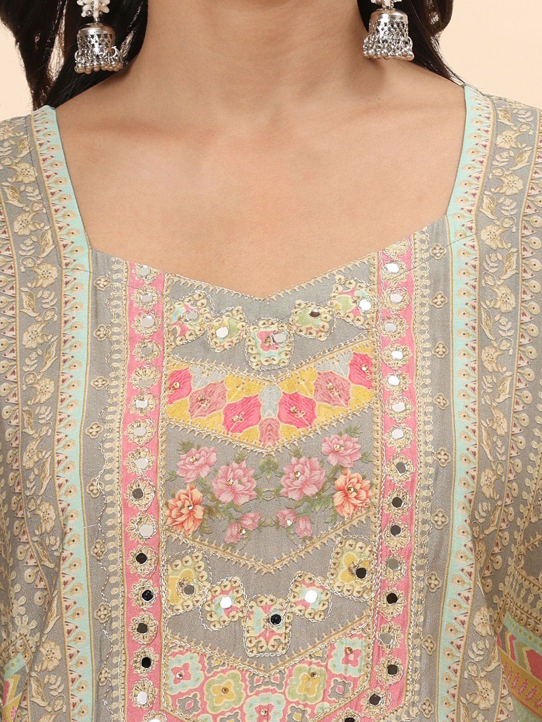 Mamicha Women Ethnic Motifs Printed Regular Pure Cotton Kurta with Trousers & With Dupatta