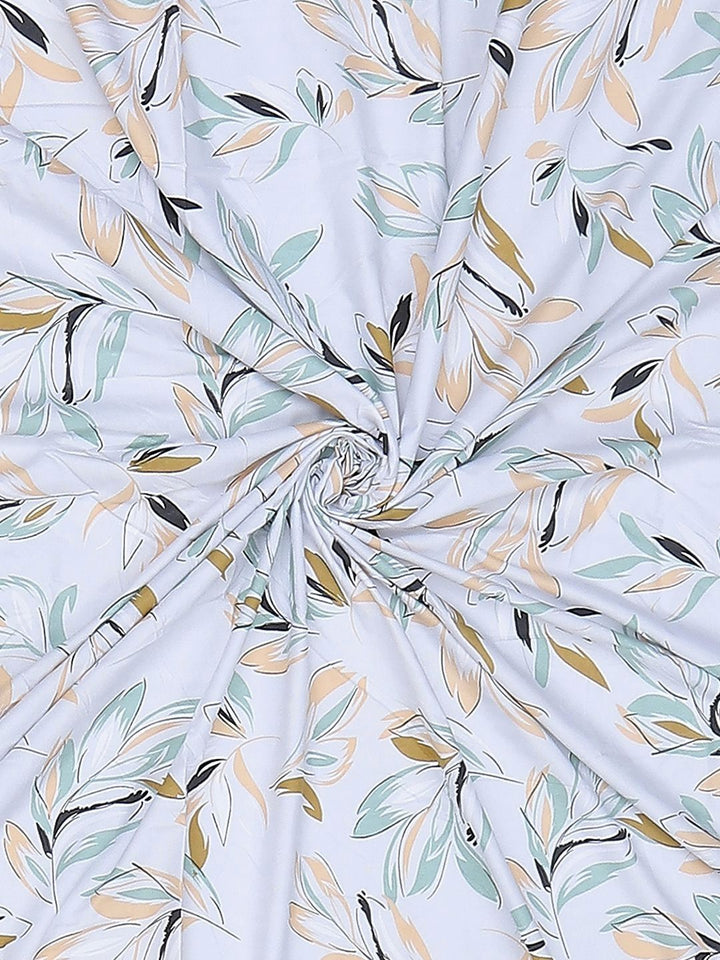 Monte Carlo Edmond White & Grey Ethnic Printed 144 TC King Bedsheet Set 2.70 m x 2.70 m