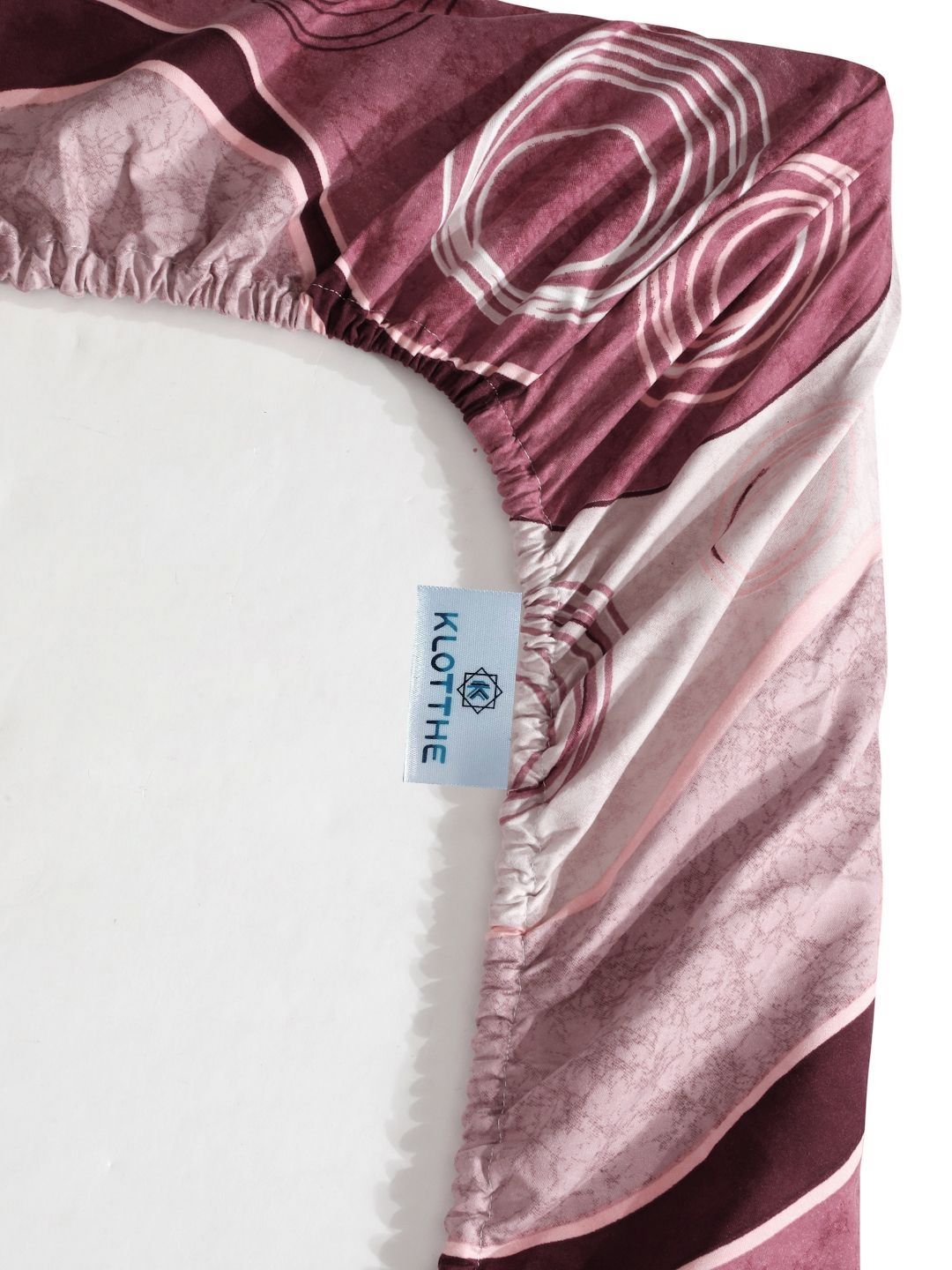 KLOTTHE Purple Geometric Printed Dilengkapi 300 TC Double King Cadar Dengan 2 Sarung Bantal