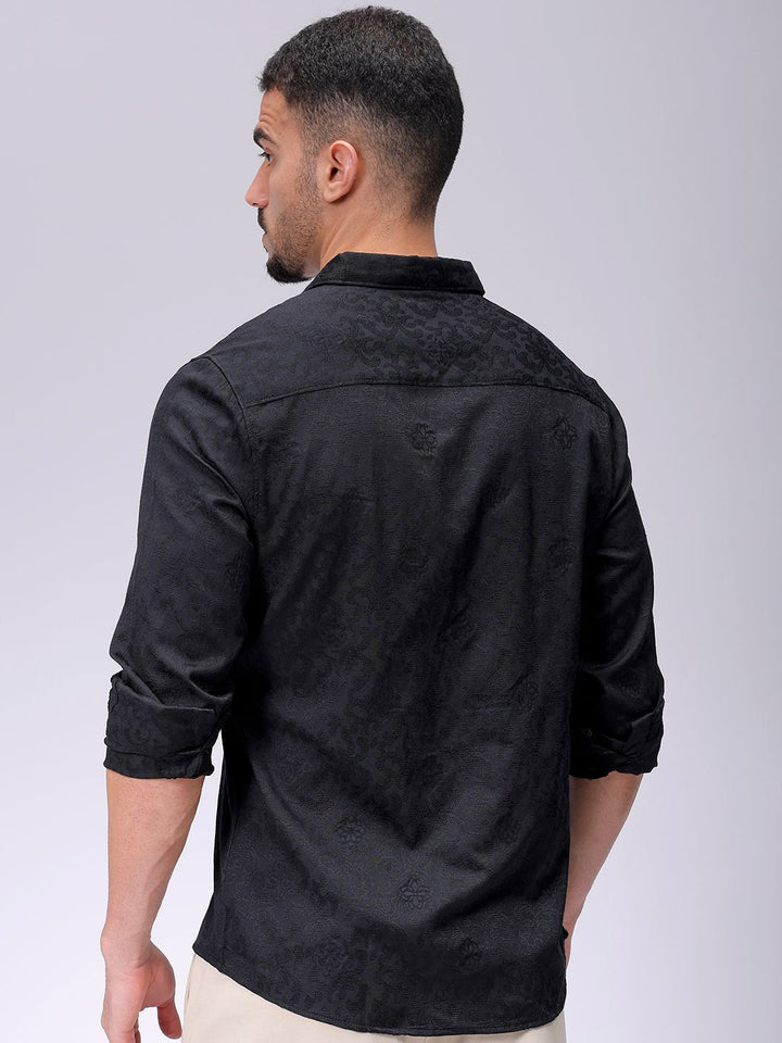 The Indian Garage Co Men Regular Fit Dobby Textured Resortwear Shirt