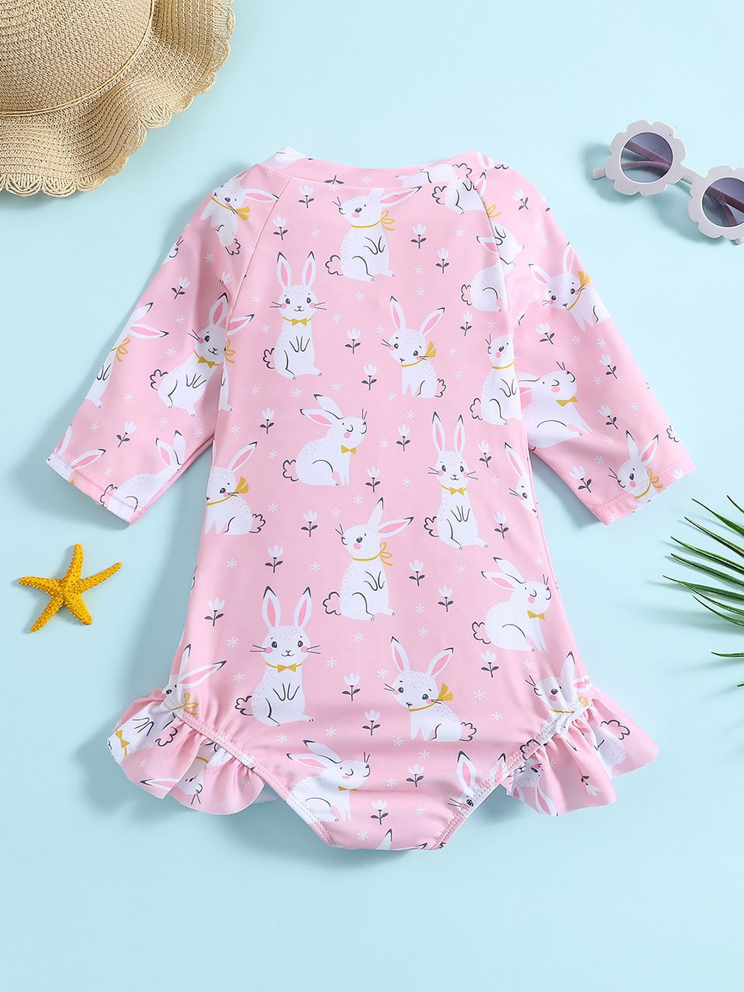 YK Infant Girls Printed Long Sleeve Bodysuit