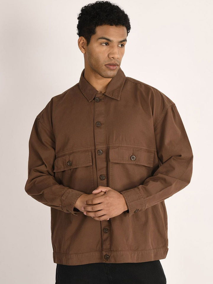 Bene Kleed Men Solid Oversized Pure Cotton Tailored Jacket