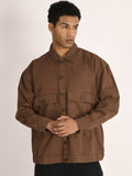 Bene Kleed Men Solid Oversized Pure Cotton Tailored Jacket