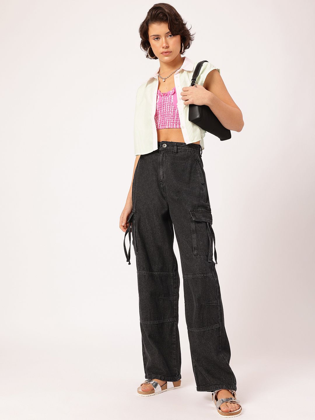 DressBerry Women Utility Inspired Parachute Jeans
