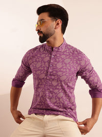 Anouk Men Floral Printed Mandarin Collar Kurta
