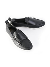 MONKSTORY Yacht Club Double Monk Slip-Ons - Black