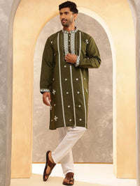 Anouk Men Embroidered Regular Mirror Work Kurta with Pyjamas