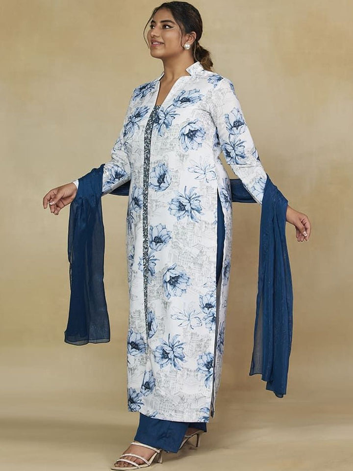 Mamicha Printed v-Neck Kurta Set