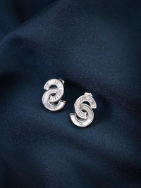 PANASH 925 Sterling Silver Bersalut Rhodium Ibu Mutiara & Stud Bertampal CZ