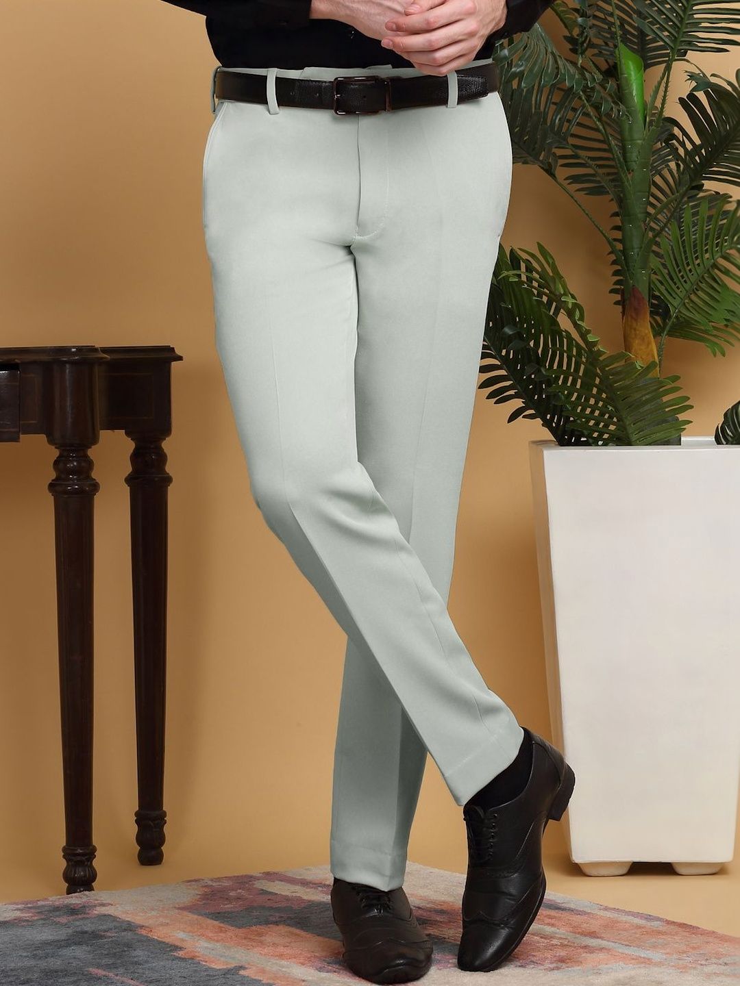 Moda Rapido Men Slim Fit Easy Wash Pleated Trousers