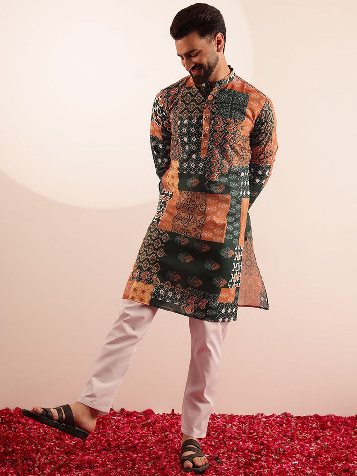 Anouk Men Floral Printed Kurta with Pyjama