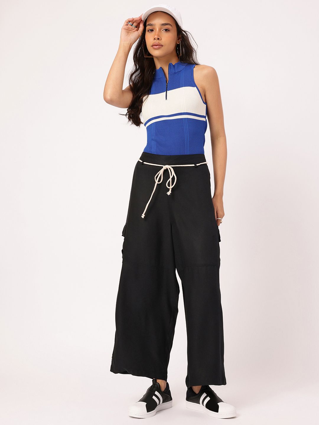 DressBerry Women Refined Roots Belted Cargo Trousers