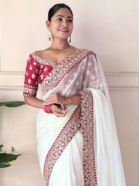 Saree mall Embellished Sequinned Net Sarees