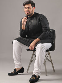 SOJANYA PLUS Size Band Collar Cotton Straight Kurta
