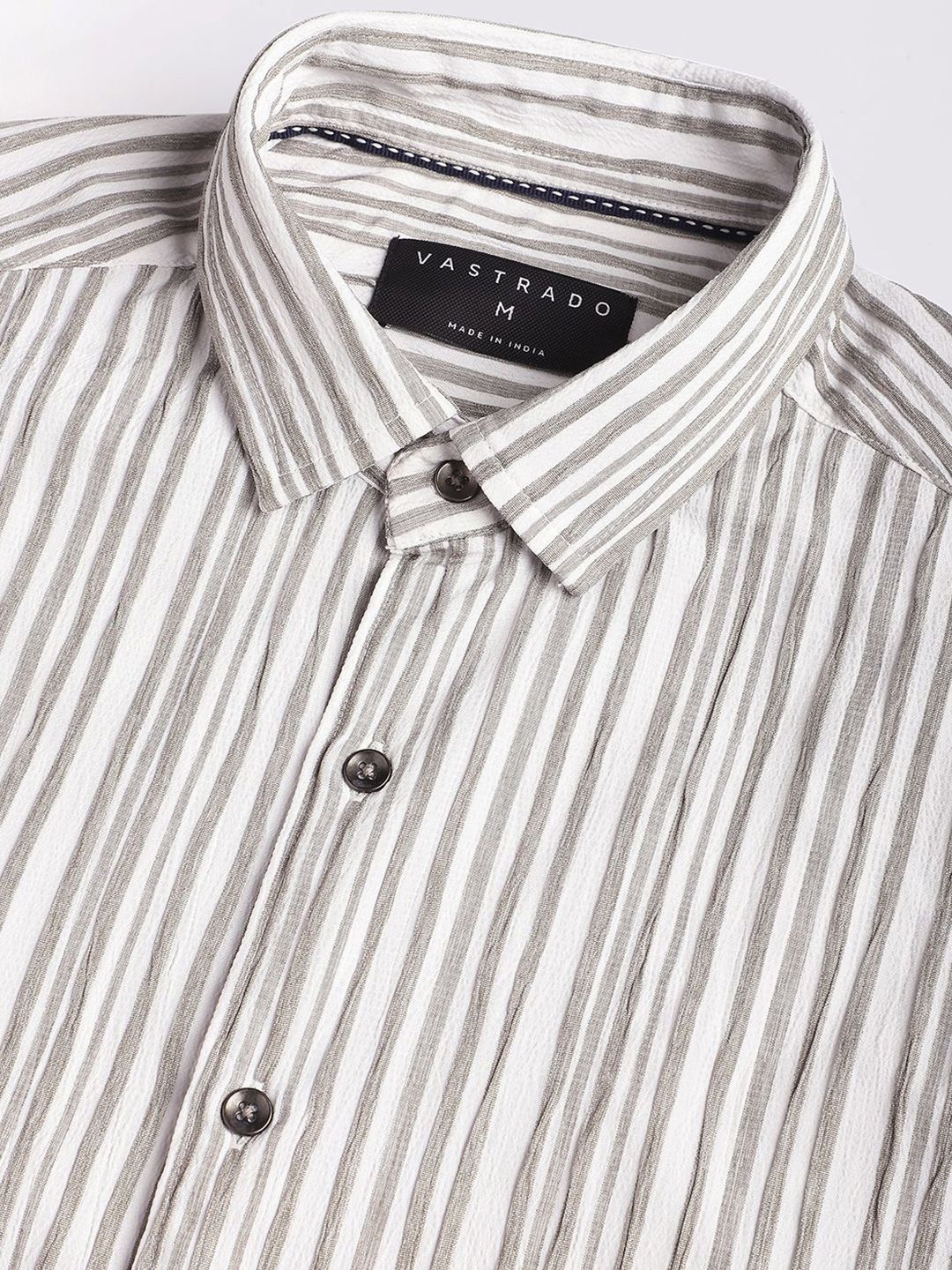 VASTRADO Men Classic Slim Fit Multi Stripes Opaque Striped Casual Shirt