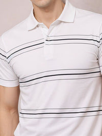 ADRO Men Striped Polo Collar T-shirt