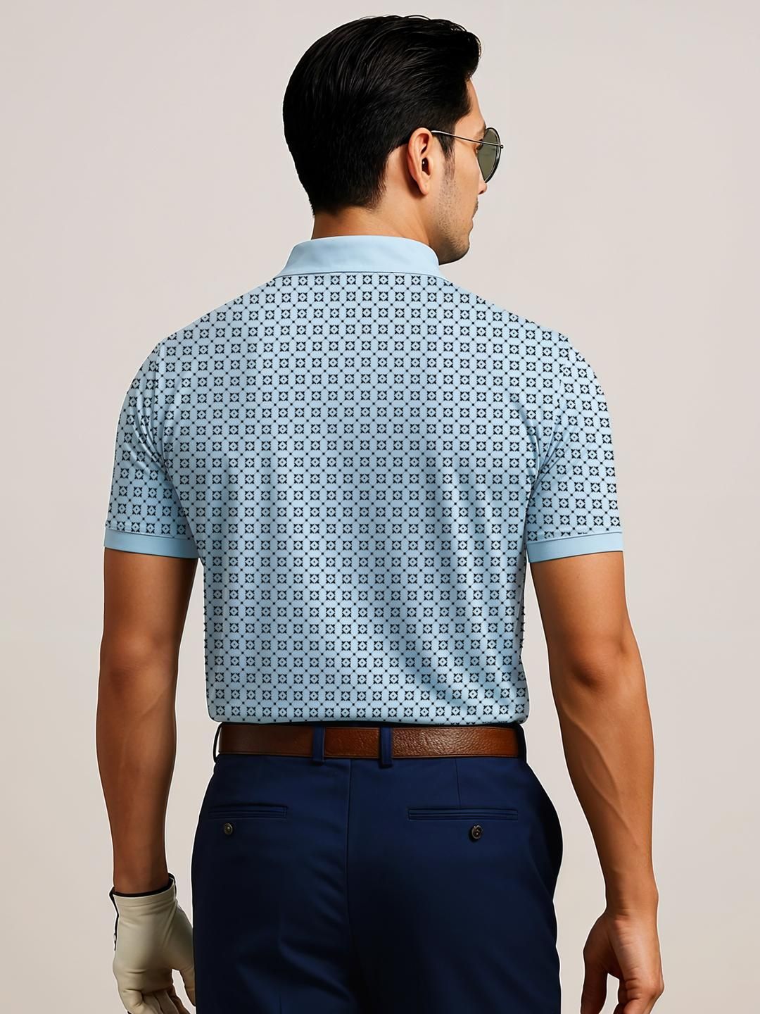 ADRO Men Blue Cotton Tshirts